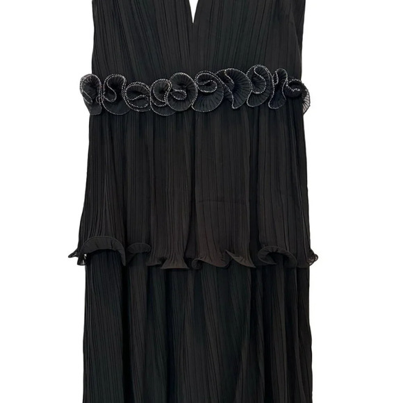 Ieena for Mac Duggal Rosette Ruffle Layered Maxi Dress Size 12 - Picture 6 of 11